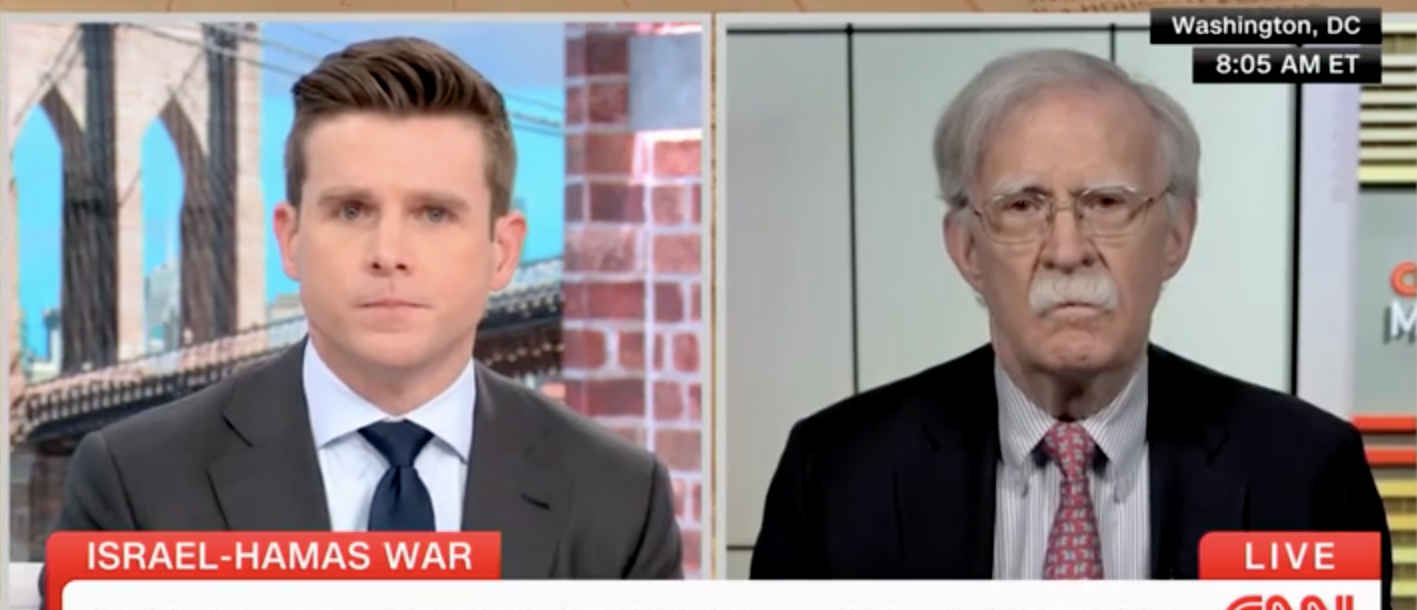 John Bolton, former National Security Advisor to former President Donald Trump said Thursday on CNN that President Joe Biden will sink his re-election chances if he recognizes a Palestinian state. [Screenshot CNN]
