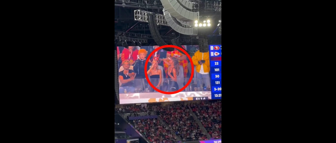 Taylor Swift Hilariously Slammed With Boos While Chugging Down Beer On Super Bowl LVIII Jumbotron
