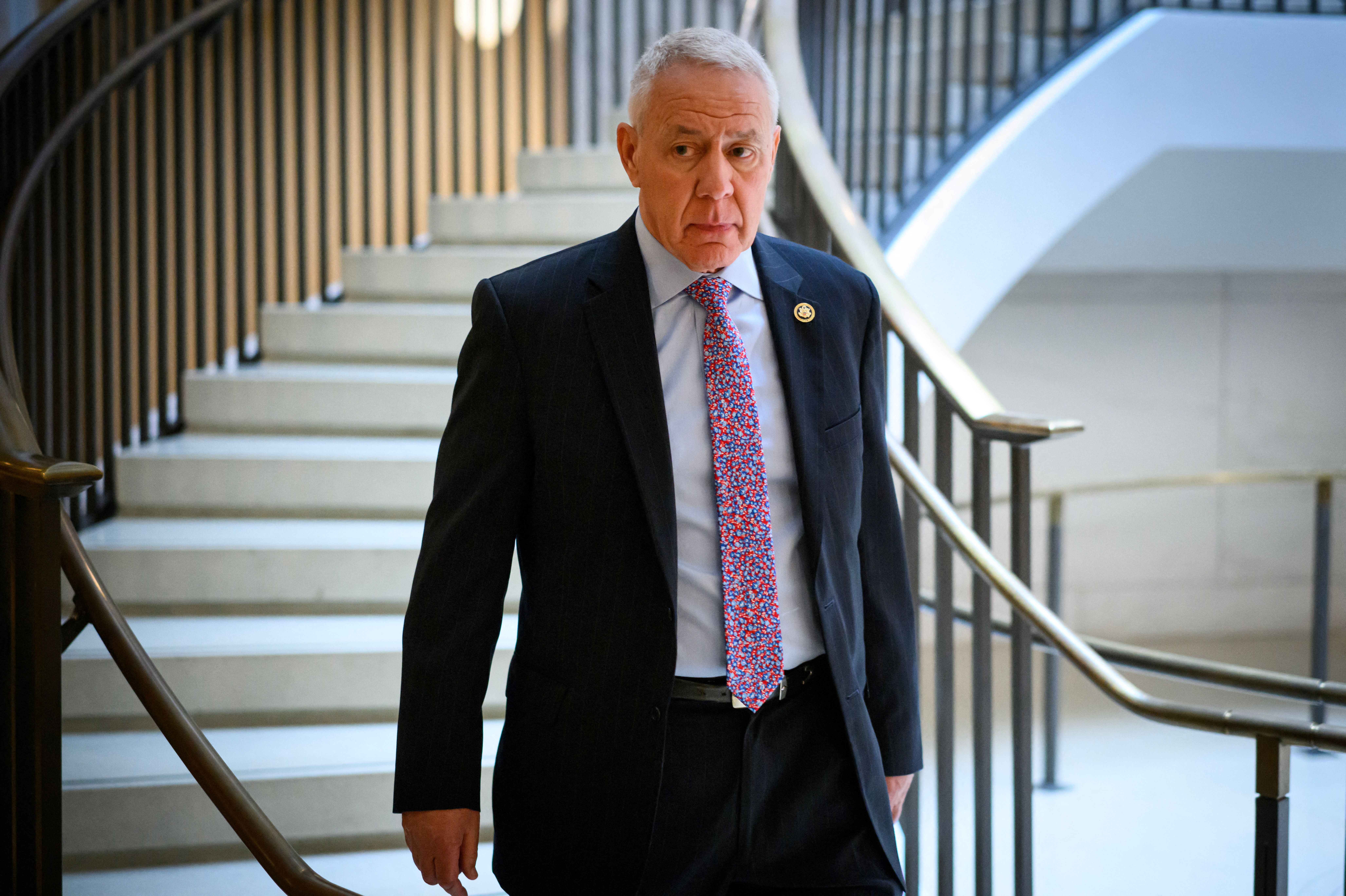 US Rep. Ken Buck, R-CO, arrives for an intelligence briefing by National Security Advisor Jake Sullivan in the US Capitol in Washington, DC, on February 15, 2024. Russia is developing an anti-satellite weapon that is a cause for concern for the United States but poses no direct threat to people on Earth, the White House said on Thursday. (Photo by Mandel NGAN / AFP) (Photo by MANDEL NGAN/AFP via Getty Images)