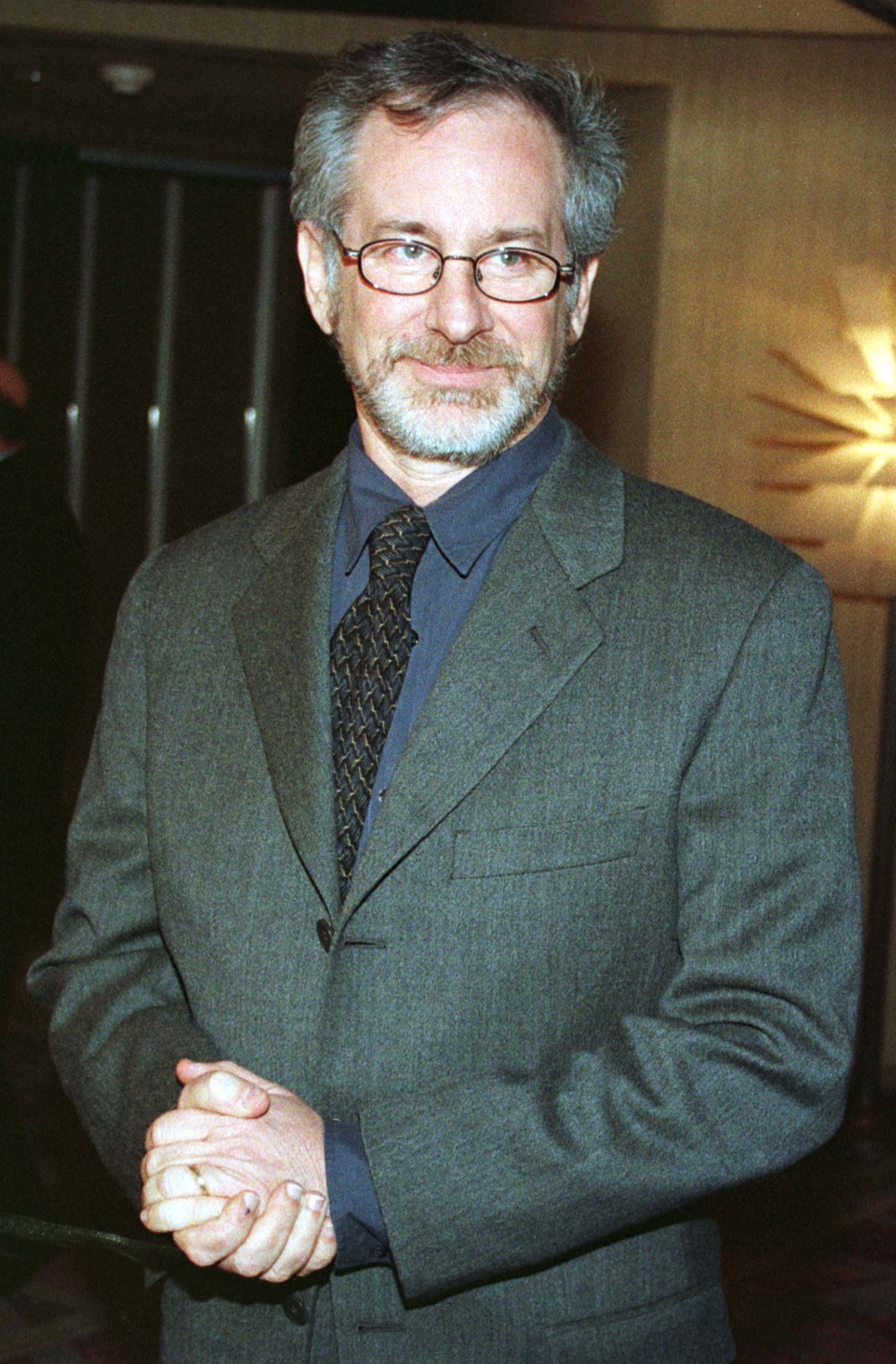 Film director Steven Spielberg poses for photographers at the 64th annual New York film critics circle awards, January 10. Spielberg's film "Saving Private Ryan" received the award for Best Film. JC/SV/CLH/