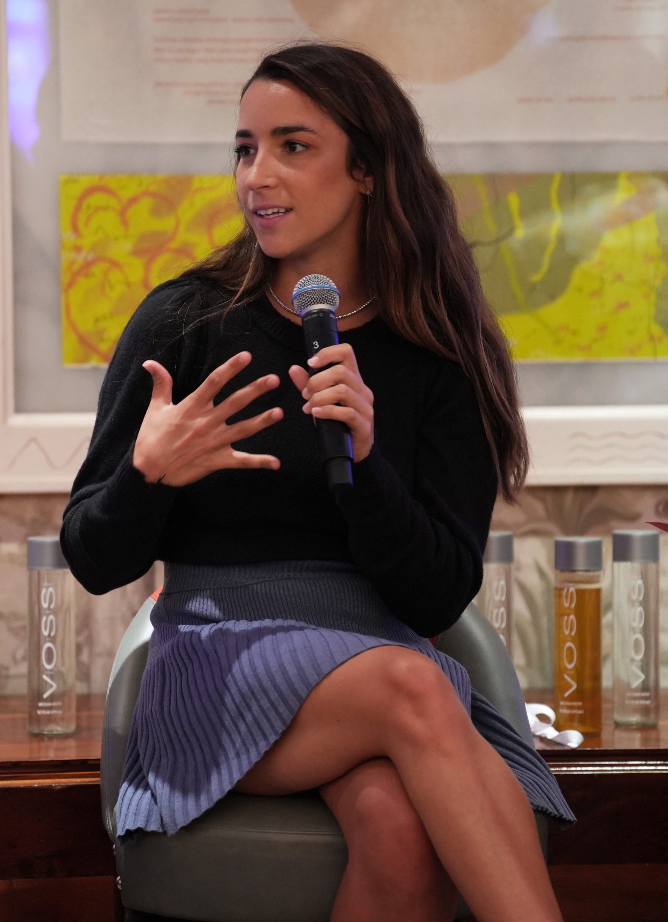 NEW YORK, NEW YORK - SEPTEMBER 12: Aly Raisman speaks at the Retail Influencer CEO Forum featuring the Z Suite at Crosby Street Hotel on September 12, 2022 in New York City. Ilya S. Savenok/Getty Images for Berns Communications Group