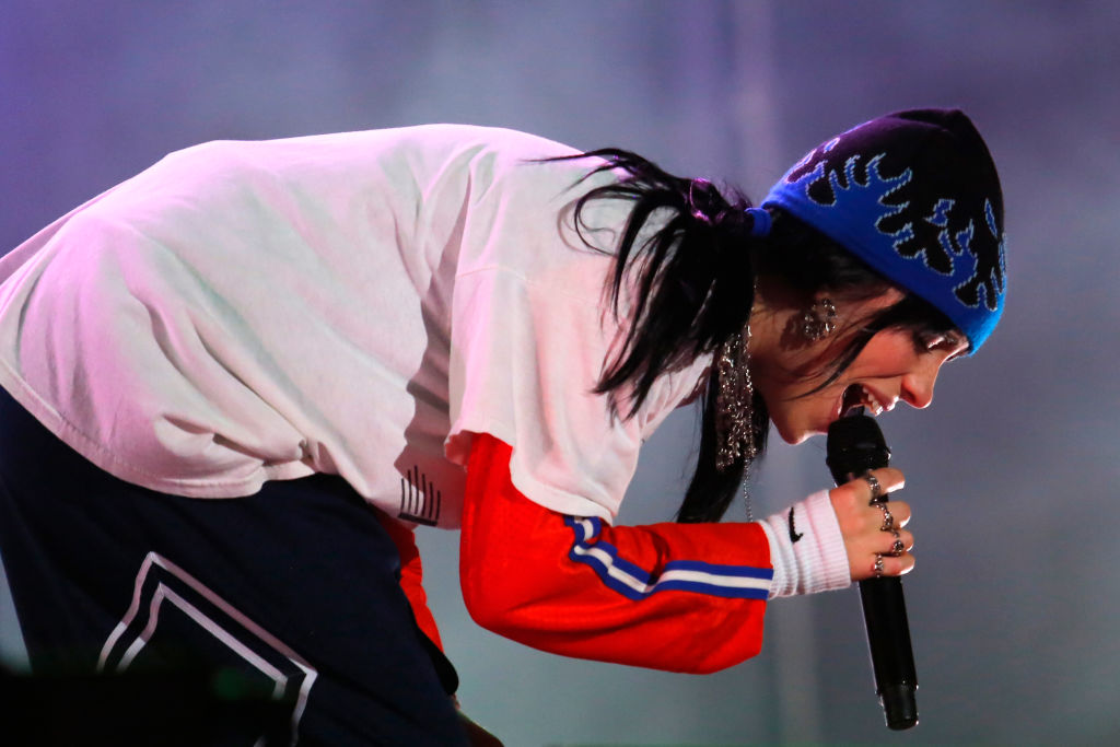 SANTIAGO, CHILE - MARCH 17: Billie Eilish performs during day one of Lollapalooza Chile 2023 on March 17, 2023 in Santiago, Chile. (Photo by Marcelo Hernandez/Getty Images)