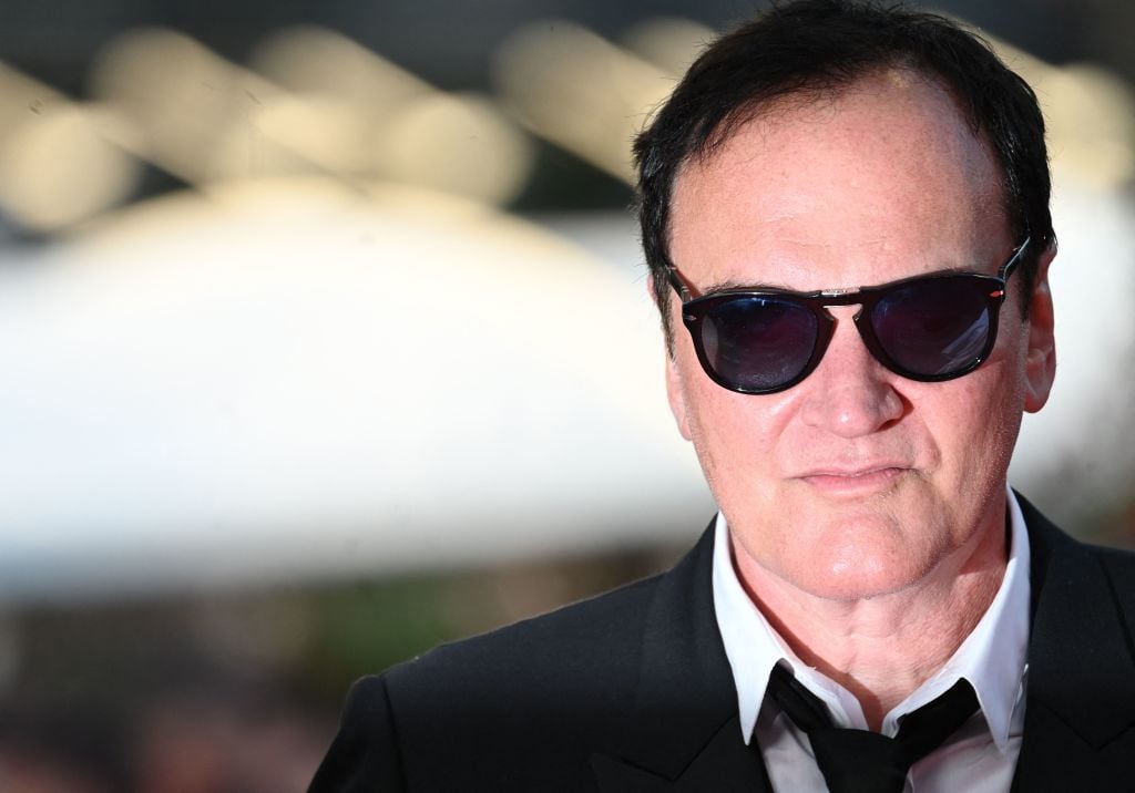 TOPSHOT - US film director Quentin Tarantino arrives for the Closing Ceremony and the screening of the film "Elemental" during the 76th edition of the Cannes Film Festival in Cannes, southern France, on May 27, 2023. (Photo by Patricia DE MELO MOREIRA / AFP) (Photo by PATRICIA DE MELO MOREIRA/AFP via Getty Images)
