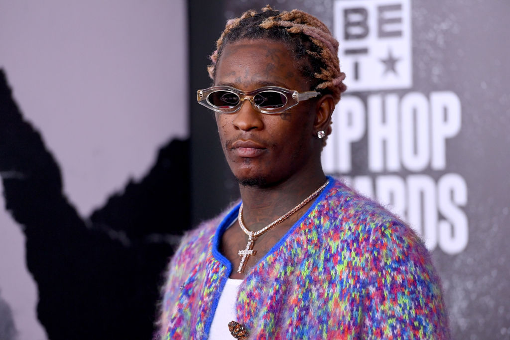 ATLANTA, GEORGIA - OCTOBER 01: Young Thug attends the 2021 BET Hip Hop Awards at Cobb Energy Performing Arts Center on October 01, 2021 in Atlanta, Georgia. (Photo by Paras Griffin/Getty Images for BET)