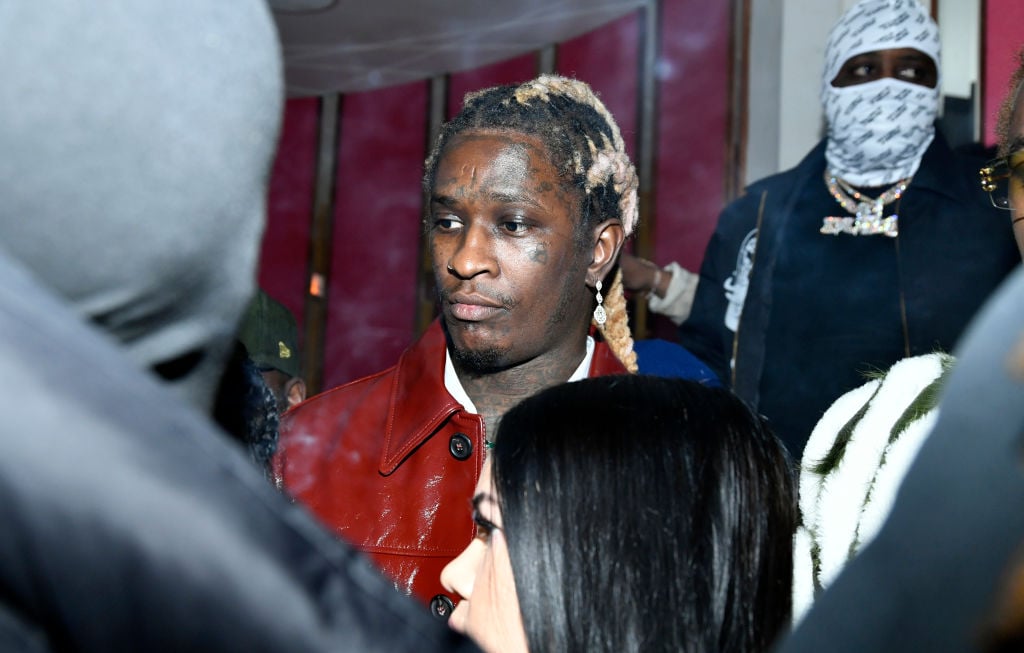 WEST HOLLYWOOD, CALIFORNIA - OCTOBER 12: Hip-hop artist Young Thug attends a release party for his new album "PUNK" at Delilah on October 12, 2021 in West Hollywood, California. (Photo by Michael Tullberg/Getty Images)