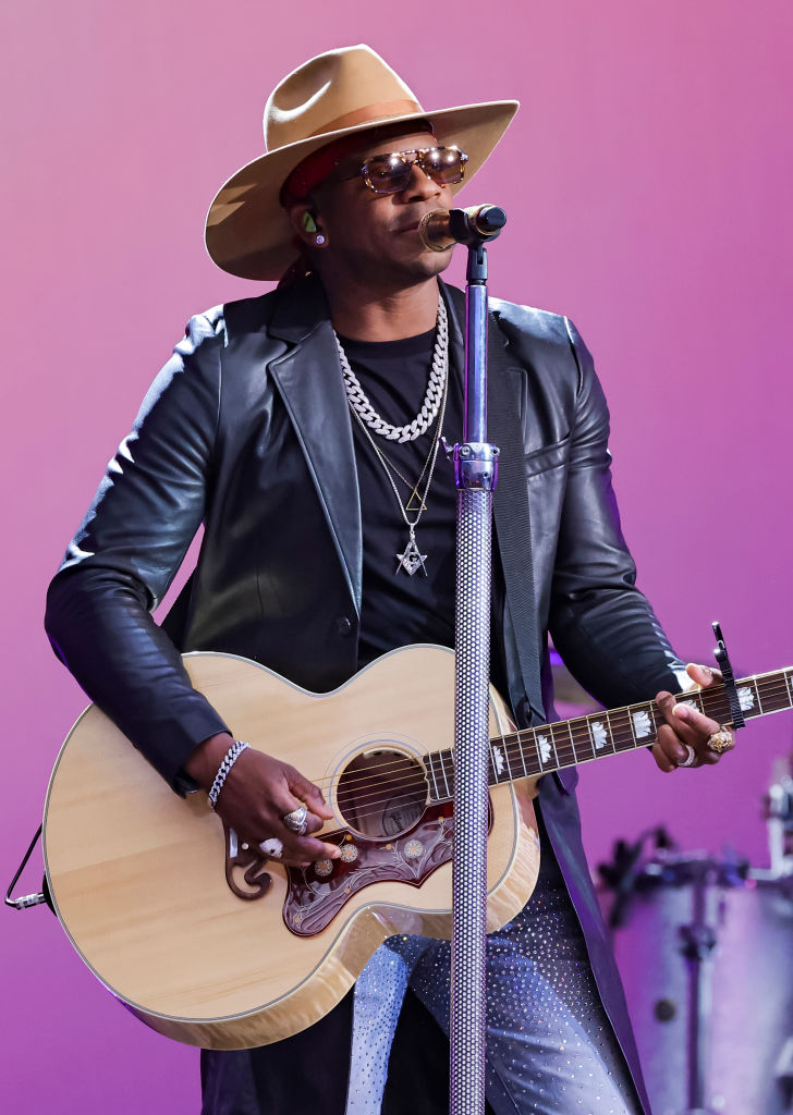 LAS VEGAS, NEVADA - MARCH 07: In this image released on March 07, 2022, Jimmie Allen performs onstage during the the 57th Academy of Country Music Awards at Allegiant Stadium on March 07, 2022 in Las Vegas, Nevada. (Photo by Kevin Winter/Getty Images for ACM)