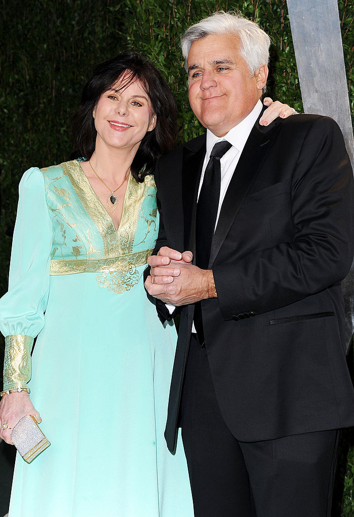 WEST HOLLYWOOD, CA - FEBRUARY 26: Jay Leno (R) and wife Mavis Leno arrive at the 2012 Vanity Fair Oscar Party hosted by Graydon Carter at Sunset Tower on February 26, 2012 in West Hollywood, California. (Photo by Pascal Le Segretain/Getty Images)