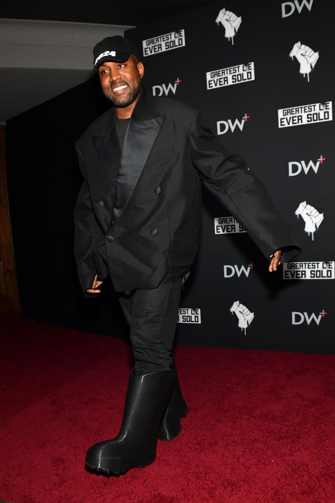 NASHVILLE, TENNESSEE - OCTOBER 12: Kanye West attends the "The Greatest Lie Ever Sold" Premiere Screening on October 12, 2022 in Nashville, Tennessee. (Photo by Jason Davis/Getty Images for DailyWire+)