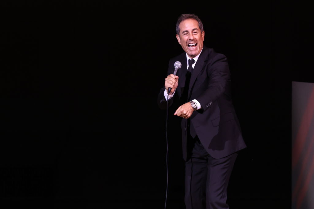 NEW YORK, NEW YORK - OCTOBER 18: Jerry Seinfeld performs onstage at the 2023 Good+Foundation “A Very Good+ Night of Comedy” Benefit at Carnegie Hall on October 18, 2023 in New York City. (Photo by Jamie McCarthy/Getty Images for Good+Foundation)