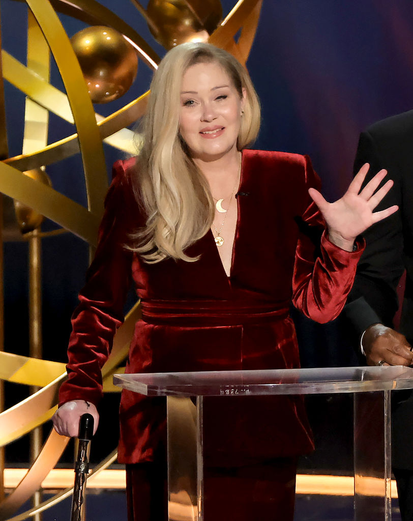 LOS ANGELES, CALIFORNIA - JANUARY 15: Christina Applegate speaks speaks onstage during the 75th Primetime Emmy Awards at Peacock Theater on January 15, 2024 in Los Angeles, California. (Photo by Kevin Winter/Getty Images)