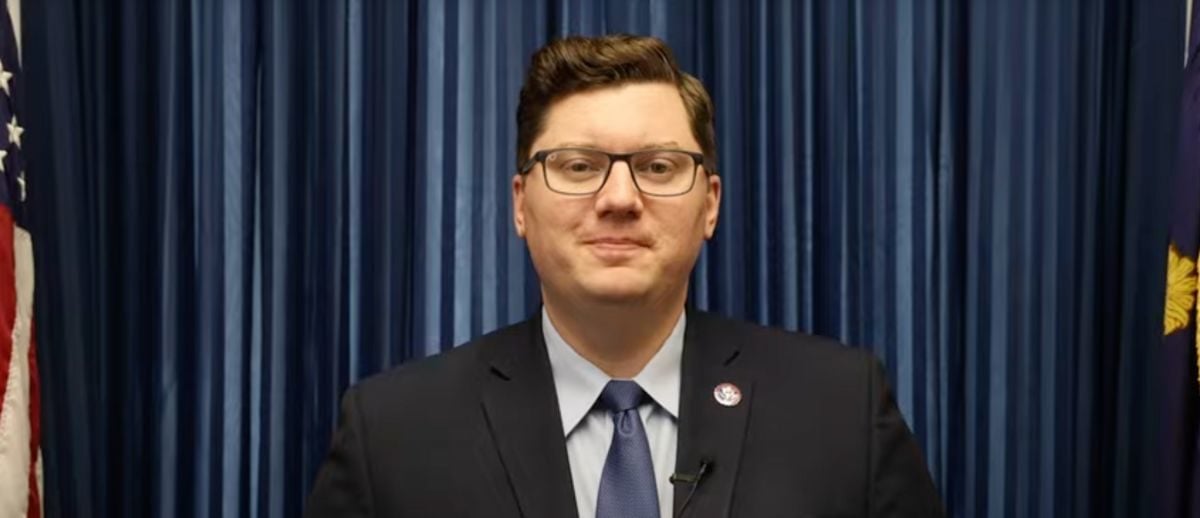 Kansas Republican Rep. Jake LaTurner in April 2023. [Screenshot/YouTube/Rep.JakeLaTurner]