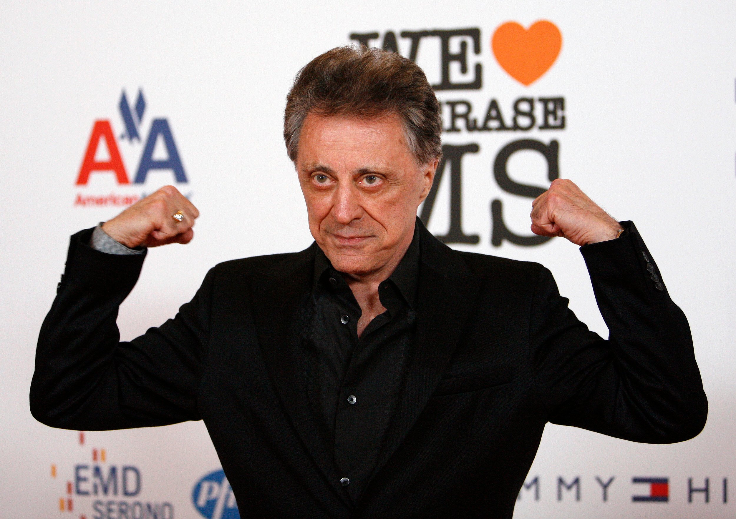 Singer Frankie Valli gestures at the 15th annual Race to Erase MS gala in Century City, California May 2, 2008. The evening benefits The Nancy Davis Foundation for Multiple Sclerosis. REUTERS/Mario Anzuoni (UNITED STATES)