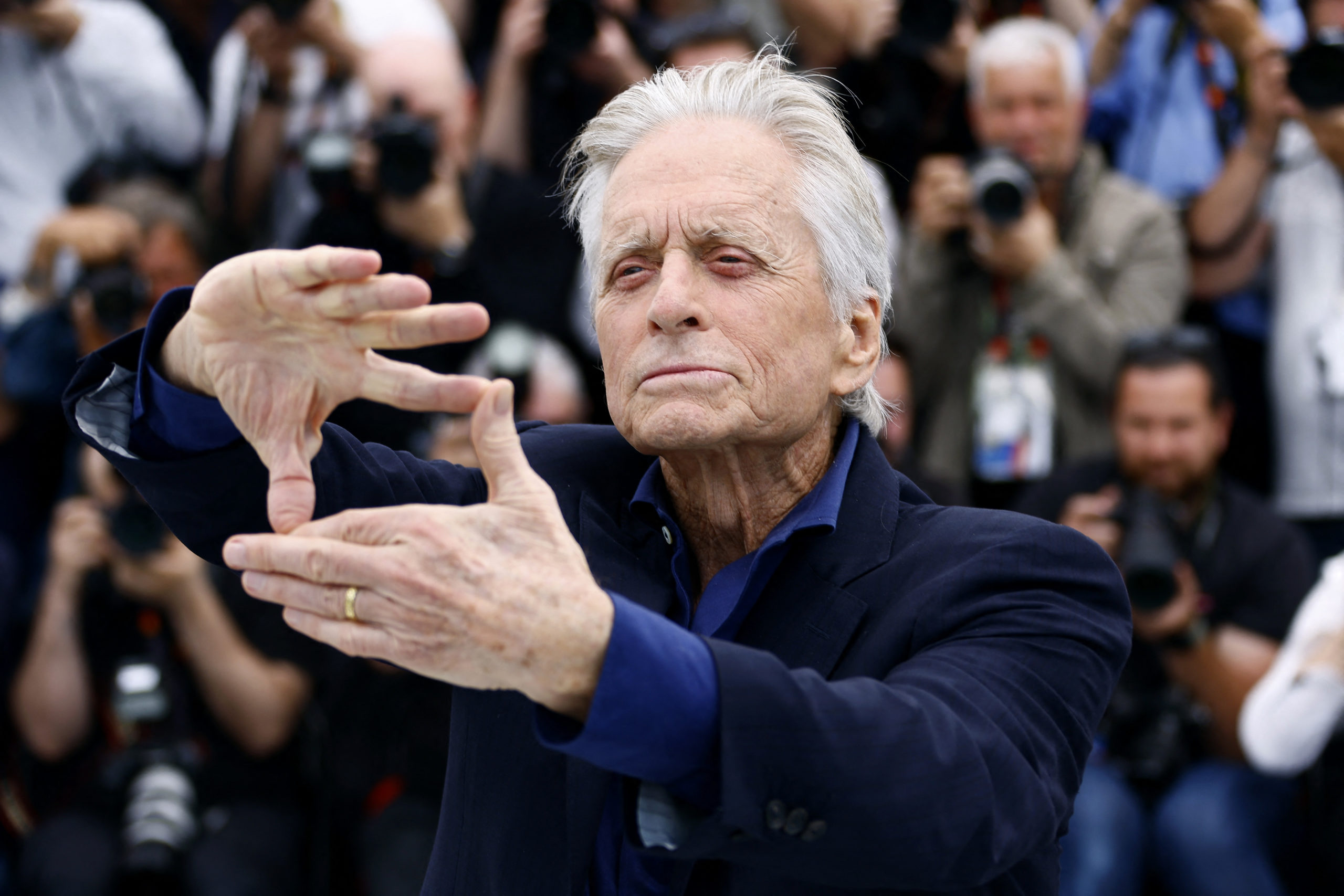 The 76th Cannes Film Festival - Photocall of Michael Douglas - Cannes, France, May 16, 2023. Actor Michael Douglas poses during a photocall before being awarded with an honorary Palme d'Or prize during the opening ceremony. REUTERS/Eric Gaillard