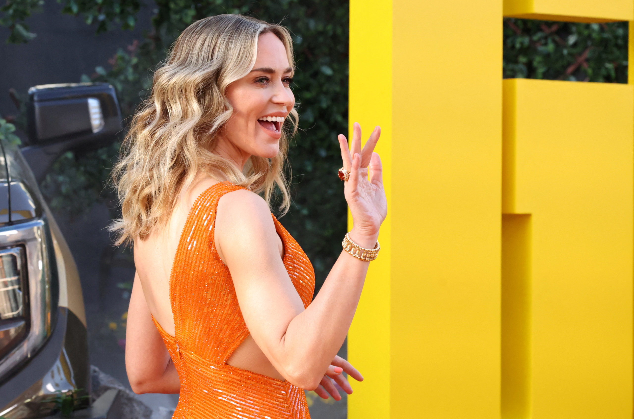 Cast member Emily Blunt attends a premiere for the film "The Fall Guy" in Los Angeles, California, U.S. April 30, 2024. REUTERS/Mario Anzuoni REFILE - CORRECTING ID FROM "TERESA PALMER" TO "EMILY BLUNT