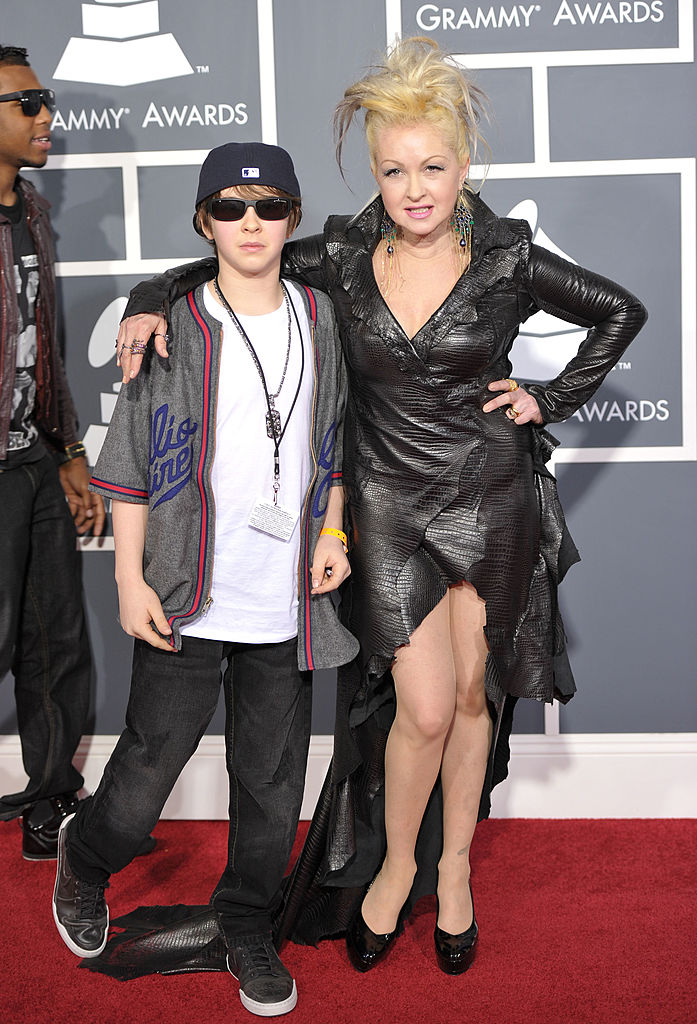 LOS ANGELES, CA - FEBRUARY 13: Singer Cyndi Lauper (R) and son Declyn Wallace arrive at The 53rd Annual GRAMMY Awards held at Staples Center on February 13, 2011 in Los Angeles, California. (Photo by John Shearer/WireImage)