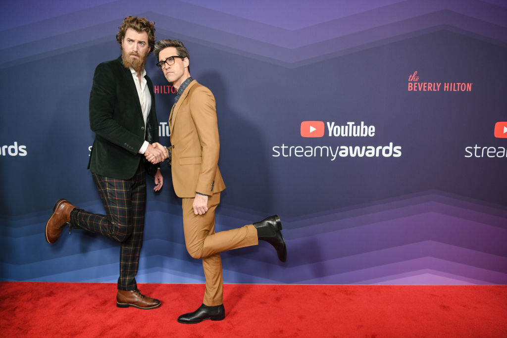BEVERLY HILLS, CALIFORNIA - DECEMBER 13: Rhett and Link arrive at the 9th Annual Streamy Awards at The Beverly Hilton Hotel on December 13, 2019 in Beverly Hills, California. (Photo by Morgan Lieberman/FilmMagic)