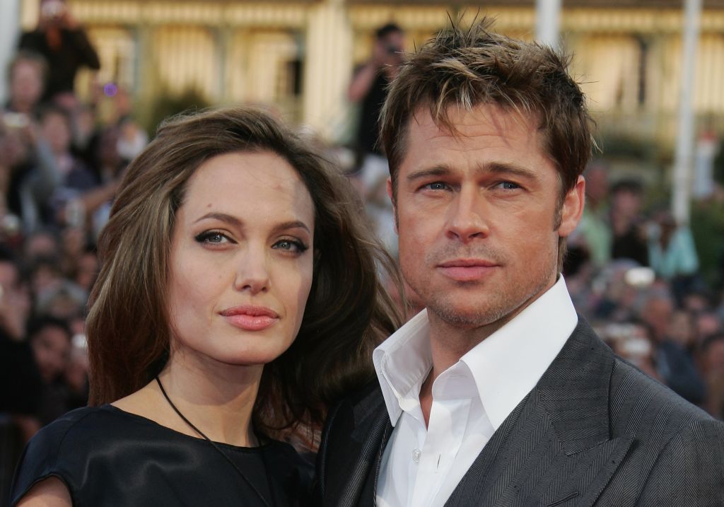DEAUVILLE, FRANCE - SEPTEMBER 03: U.S actors Brad Pitt and his wife Angelina Jolie arrive for the premiere of "The Assassination of Jesse James by the Coward Robert Ford" during the 33rd Deauville American Film Festival on September 03, 2007 in Deauville , France. (Photo by Francois Durand/Getty Images)