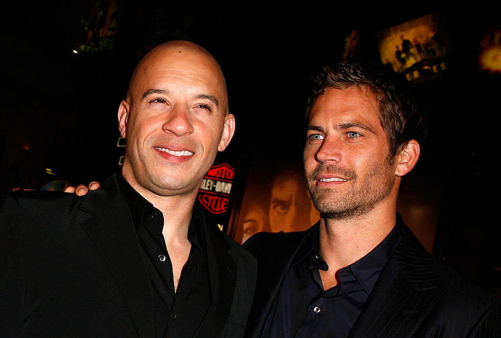 UNIVERSAL CITY, CA - MARCH 12: Actors Vin Diesel and Paul Walker arrive on the red carpet of the Los Angeles premiere of "Fast & Furious" held at the Gibson Amphitheatre on March 12, 2009 in Universal City, California. (Photo by Jeff Vespa/WireImage)