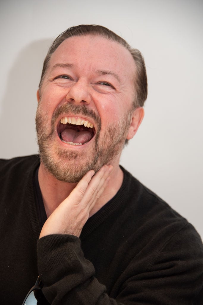 LONDON, ENGLAND - MARCH 01: Ricky Gervais at the "After Life" Press Conference at The One Aldwych on March 01, 2020 in London, England. (Photo by Vera Anderson/WireImage) Getty Images