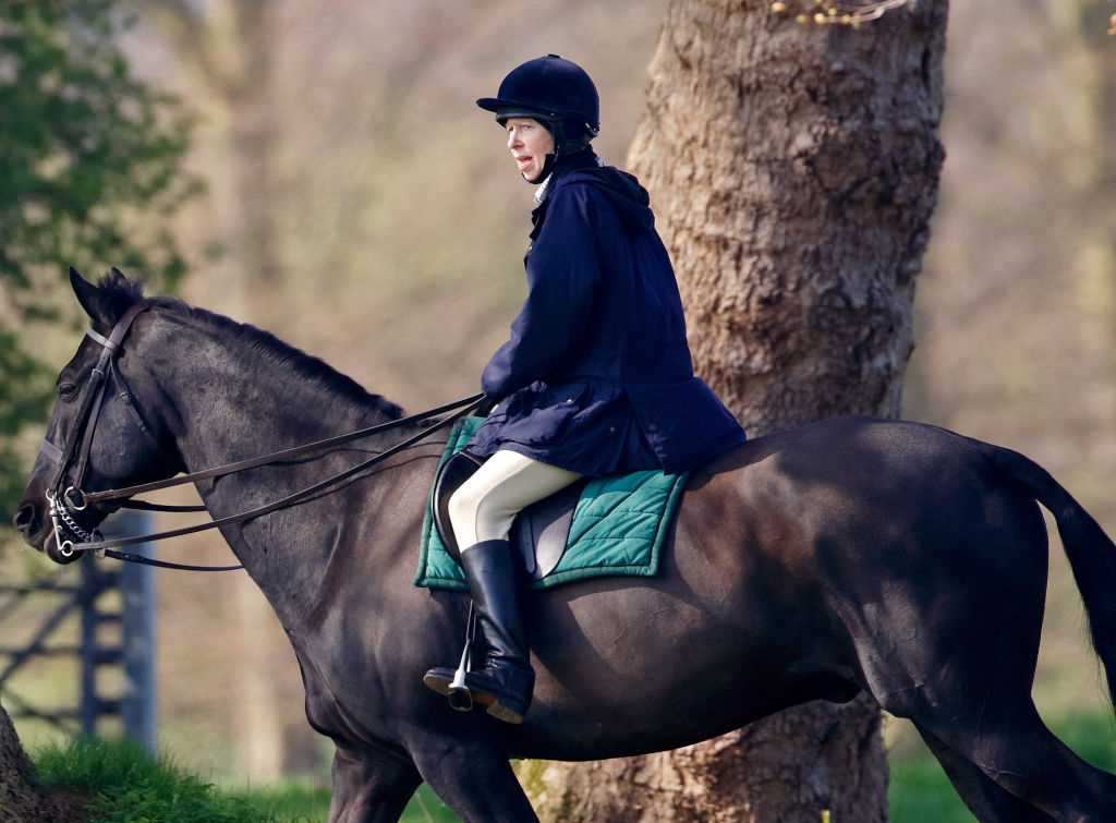 WINDSOR, UNITED KINGDOM - APRIL 22: (EMBARGOED FOR PUBLICATION IN UK NEWSPAPERS UNTIL 24 HOURS AFTER CREATE DATE AND TIME) Princess Anne, Princess Royal seen horse riding in the grounds of Windsor Castle on April 22, 2006 in Windsor, England. (Photo by Max Mumby/Indigo/Getty Images)