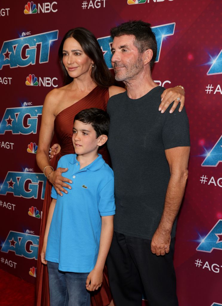 PASADENA, CALIFORNIA - SEPTEMBER 13: (L-R) Lauren Silverman, Eric Cowell and Simon Cowell attend a "America's Got Talent" Season 17 Live Show at Sheraton Pasadena Hotel on September 13, 2022 in Pasadena, California. (Photo by David Livingston/Getty Images)