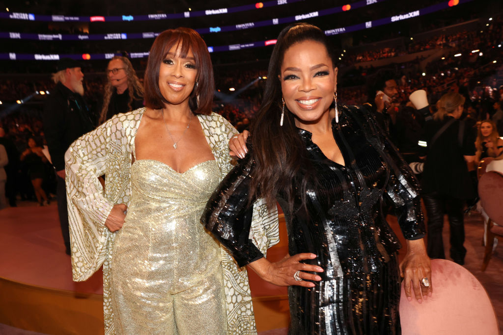 LOS ANGELES, CALIFORNIA - FEBRUARY 04: (L-R) Gayle King and Oprah Winfrey attend the 66th GRAMMY Awards at Crypto.com Arena on February 04, 2024 in Los Angeles, California. (Photo by Johnny Nunez/Getty Images for The Recording Academy)