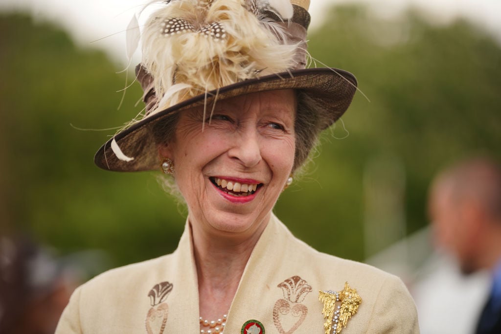 LONDON, UNITED KINGDOM - MAY 17: Britain's Princess Anne, Princess Royal attends the Not Forgotten Association Annual Garden Party at Buckingham Palace on May 17, 2024 in London, England. The Not Forgotten Association is a tri-service charity which provides entertainment, leisure and recreation for the serving wounded, injured or sick and for ex-service men and women with disabilities. (Photo by Victoria Jones-WPA Pool/Getty Images)