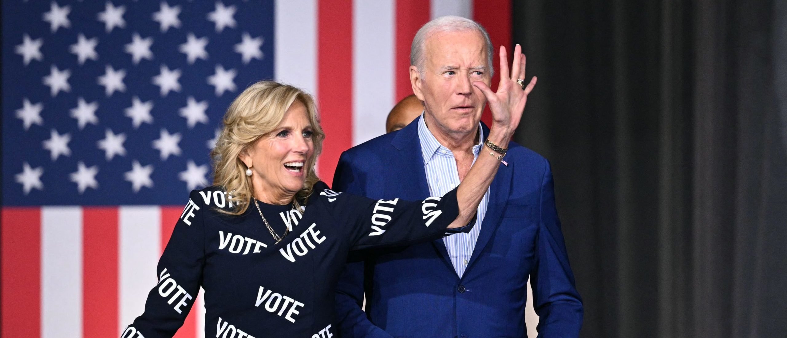 US President Joe Biden and First Lady Jill Biden arrive to speak at a campaign event in Raleigh, North Carolina, on June 28, 2024. (Photo by Mandel NGAN / AFP) (Photo by MANDEL NGAN/AFP via Getty Images)
