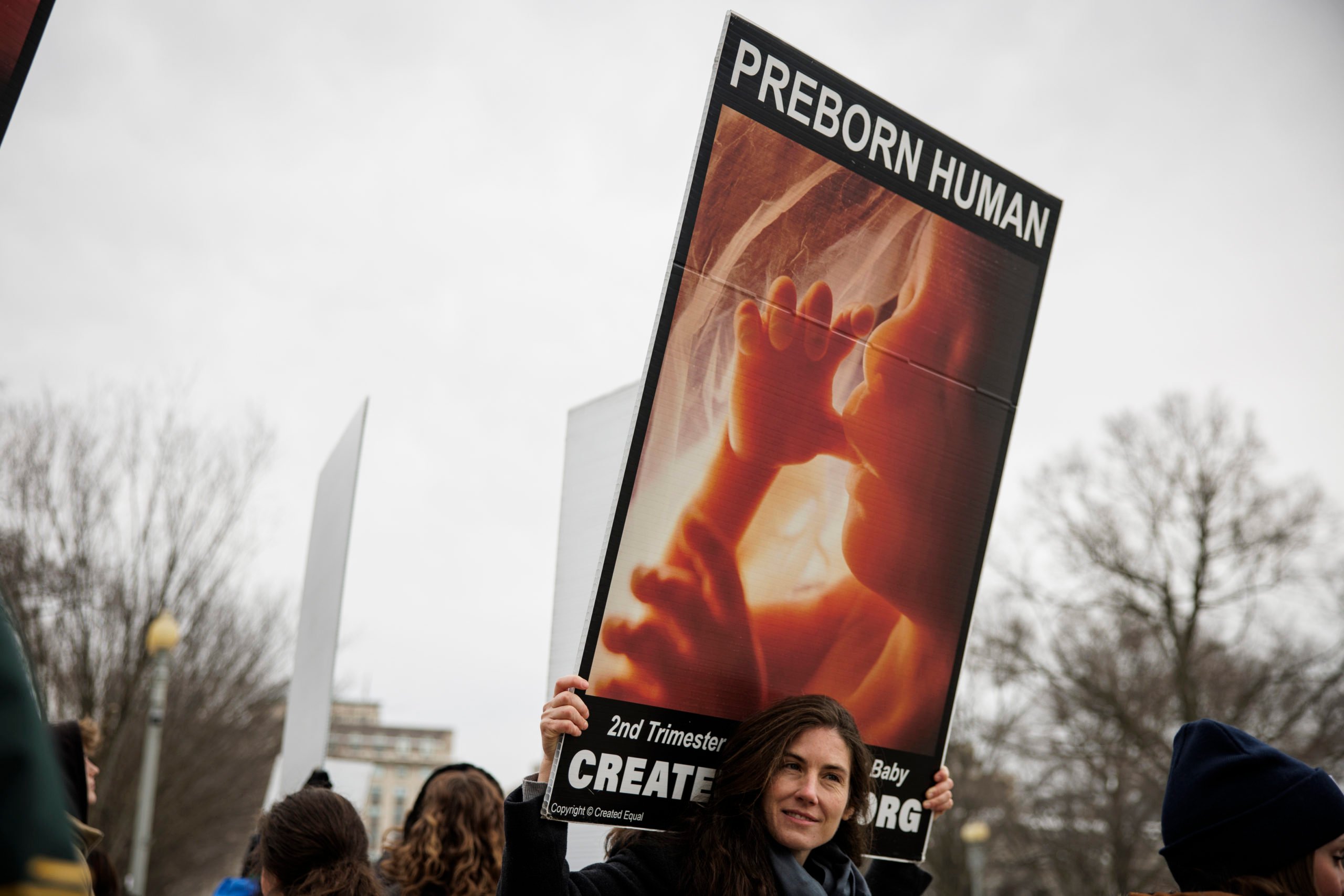 WASHINGTON, DC - JANUARY 18: Members of The Christian Defense Coalition hold a small anti-abortion demonstration in front of the White House on January 18, 2024 in Washington, DC. The annual anti-abortion demonstration March for Life will take place in Washington, DC, tomorrow, January 19. (Photo by Samuel Corum/Getty Images)