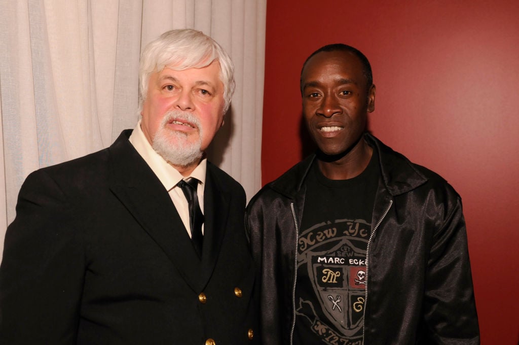 LOS ANGELES, CA - APRIL 14: Paul Watson and actor Don Cheadle attend Paul Watson Shares His Stories For Sea Shepherd Conservation Society From The Series "Whale Wars" at Green and Vine at the Residences at the W Hollywood on April 14, 2011 in Los Angeles, California. (Photo by Vivien Killilea/WireImage) Getty Images