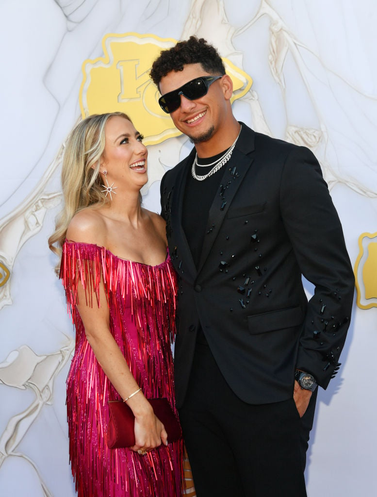 KANSAS CITY, MISSOURI - JUNE 13: Brittany and Patrick Mahomes arrive on the red carpet prior to the Kansas City Chiefs Super Bowl Ring Ceremony at the Nelson-Atkins Museum of Art on June 13, 2024 in Kansas City, Missouri. (Photo by Fernando Leon/Getty Images)