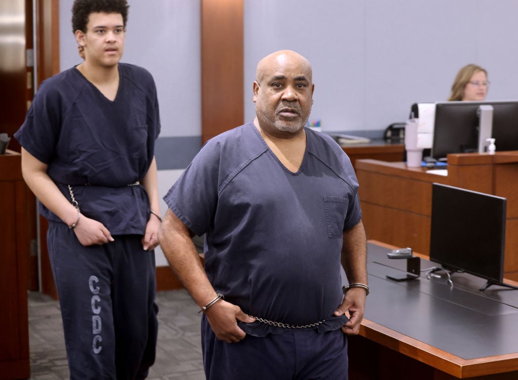 LAD VEGAS, NV - JUNE 25: Duane "Keffe D" Davis, who is accused of orchestrating the 1996 slaying of hip-hop icon Tupac Shakur, arrives in court on June 25, 2024 at the Regional Justice Center in Las Vegas, Nevada. The judge denied Davis' request to be released on bond. (Photo by K.M. Cannon-Pool/Getty Images)