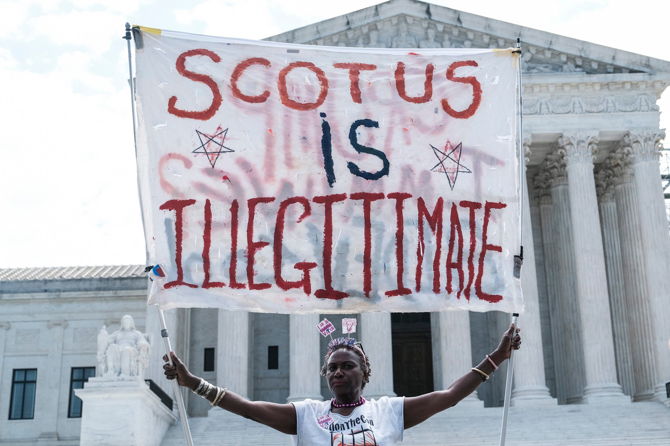 Demonstrators gather outside of the U.S. Supreme Court as opinions were issued on June 28, 2024 in Washington, D.C. (Photo by Michael A. McCoy/Getty Images)