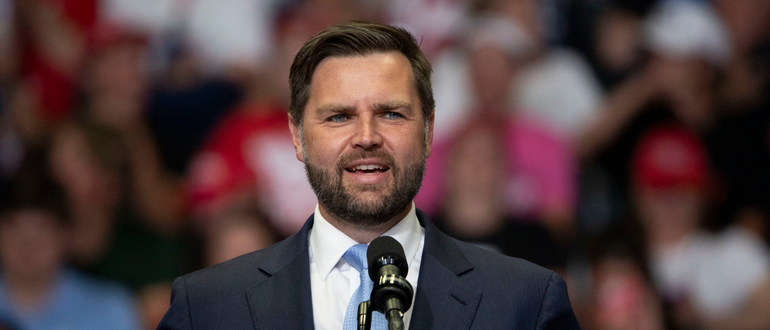 GRAND RAPIDS, MICHIGAN - JULY 20: Republican Vice Presidential nominee U.S. Senator J.D. Vance (R-OH) speaks at the first public rally held with his running mate, Republican Presidential nominee former President Donald J. Trump (not pictured), at the Van Andel Arena on July 20, 2024 in Grand Rapids, Michigan. This is also the former President's first public rally since he was shot in the ear during an assassination attempt in Pennsylvania on July 13. Photo by Bill Pugliano/Getty ImGRAND RAPIDS, MICHIGAN - JULY 20: Republican Vice Presidential nominee U.S. Senator J.D. Vance (R-OH) speaks at the first public rally held with his running mate, Republican Presidential nominee former President Donald J. Trump (not pictured), at the Van Andel Arena on July 20, 2024 in Grand Rapids, Michigan. This is also the former President's first public rally since he was shot in the ear during an assassination attempt in Pennsylvania on July 13. Photo by Bill Pugliano/GGRAND RAPIDS, MICHIGAN - JULY 20: Republican Vice Presidential nominee U.S. Senator J.D. Vance (R-OH) speaks at the first public rally held with his running mate, Republican Presidential nominee former President Donald J. Trump (not pictured), at the Van Andel Arena on July 20, 2024 in Grand Rapids, Michigan. This is also the former President's first public rally since he was shot in the ear during an assassination attempt in Pennsylvania on July 13. Photo by Bill Pugliano/Getty Images)etty Images)ages)