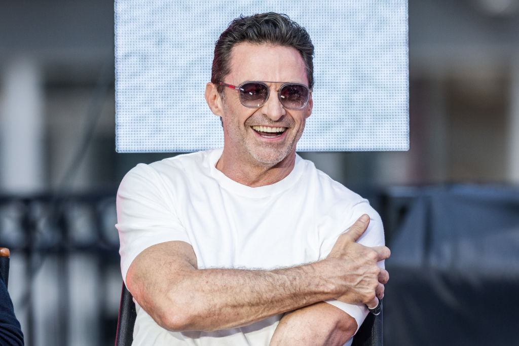 TORONTO, ONTARIO - JULY 23: Hugh Jackman attends a live taping of Etalk Presents: "Deadpool & Wolverine" at Bell Media Headquarters on July 23, 2024 in Toronto, Ontario. (Photo by Mathew Tsang/Getty Images)