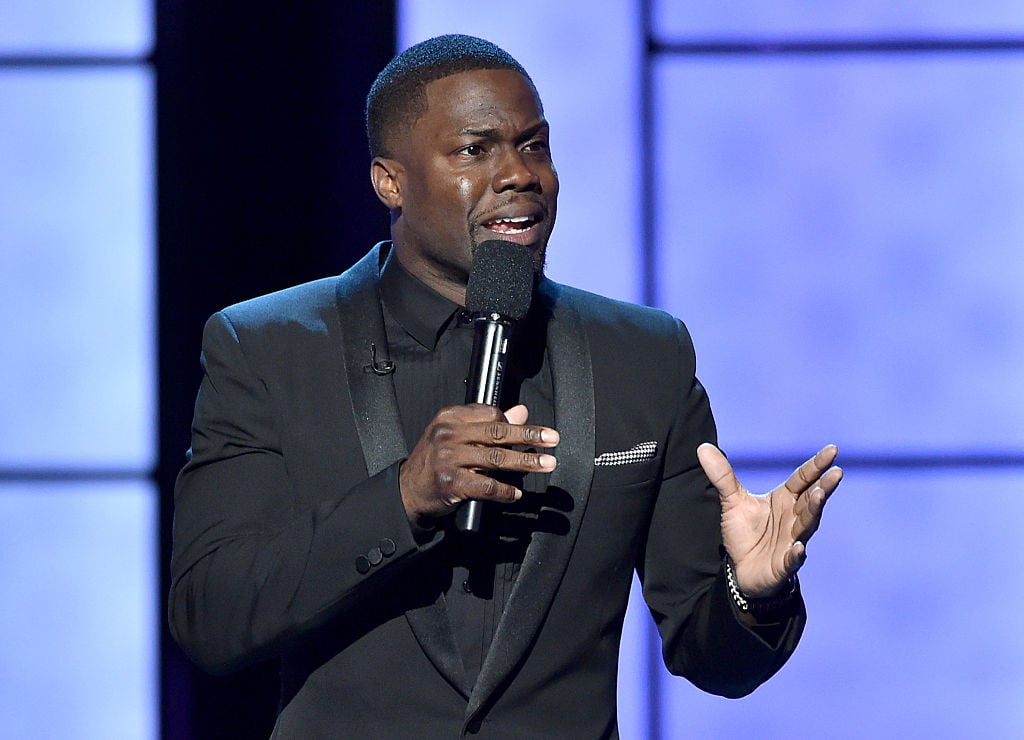 LOS ANGELES, CA - MARCH 14: Comedian Kevin Hart speaks onstage at The Comedy Central Roast of Justin Bieber at Sony Pictures Studios on March 14, 2015 in Los Angeles, California. The Comedy Central Roast of Justin Bieber will air on March 30, 2015 at 10:00 p.m. ET/PT. (Photo by Kevin Winter/Getty Images)