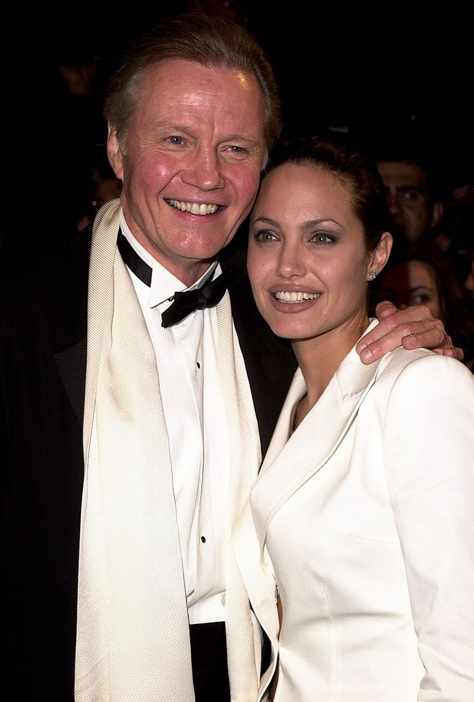 Jon Voight & Angelina Jolie at the Morton's Restaurant in Los Angeles, California (Photo by Jeff Vespa/WireImage) Getty Images