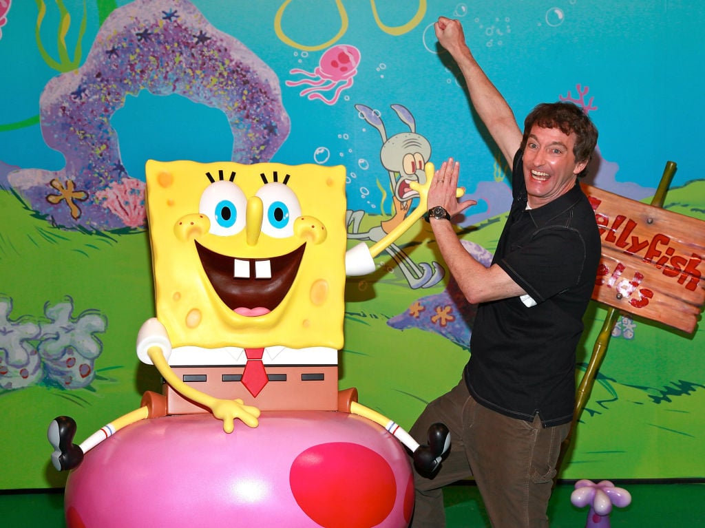 NEW YORK - JULY 15: Voice of cartoon character Spongebob Squarepants, Tom Kenny attends the Spongebob Squarepants wax figure unveiling at Madame Tussauds on July 15, 2009 in New York city. (Photo by Charles Eshelman/FilmMagic) Getty Images