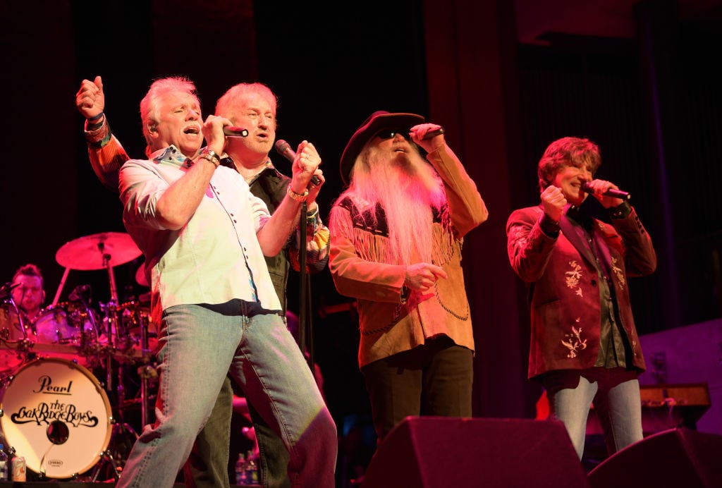 NASHVILLE, TN - MARCH 05: Joe Bonsall, Duane Allen, William Lee Golden and Richard Sterban of The Oak Ridge Boys perform at CMA Theater at the Country Music Hall of Fame and Museum on March 5, 2018 in Nashville, Tennessee. (Photo by Jason Kempin/Getty Images)