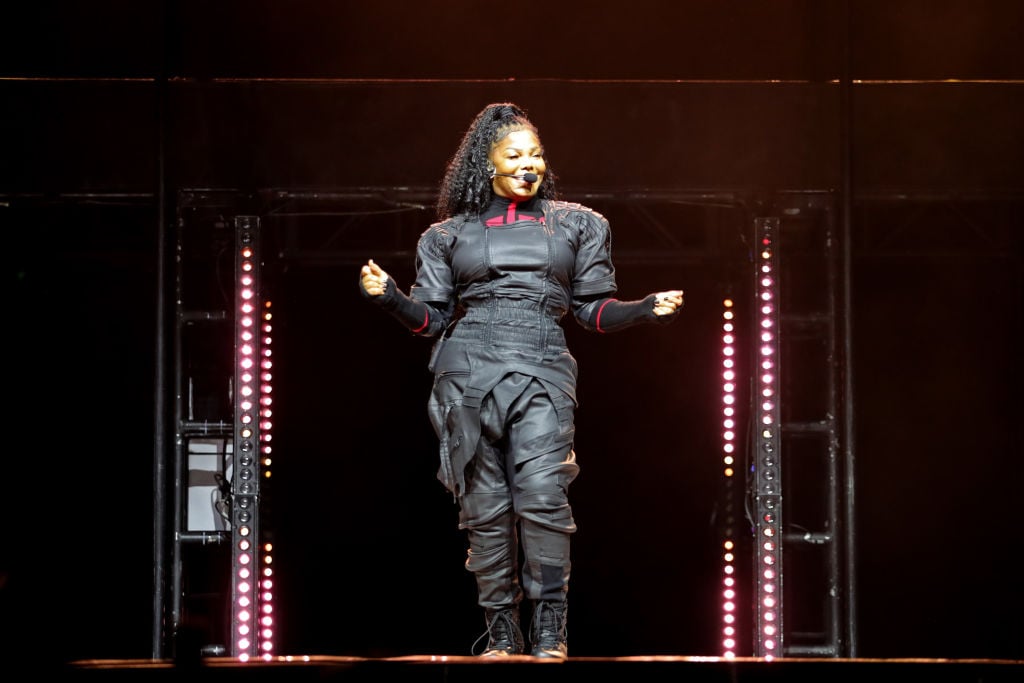 HOUSTON, TEXAS - DECEMBER 01: Janet Jackson performs during the sold-out World AIDS Day concert event presented by the global, non-profit HIV/AIDS service organization, AHF at the NRG Arena on December 01, 2023 in Houston, Texas. (Photo by Bob Levey/Getty Images for AIDS Healthcare Foundation)