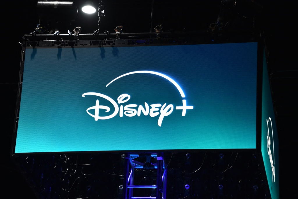 The Disney+ logo is displayed during San Diego Comic-Con International at the San Diego Convention Center in San Diego, California, on July 24, 2024. (Photo by Chris DELMAS / AFP) (Photo by CHRIS DELMAS/AFP via Getty Images)