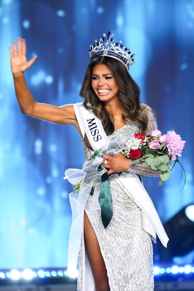 LOS ANGELES, CALIFORNIA - AUGUST 04: Alma Cooper, Miss Michigan USA, is crowned Miss USA 2024 onstage during the 73rd annual Miss USA Pageant at Peacock Theater on August 04, 2024 in Los Angeles, California. (Photo by Alberto E. Rodriguez/Getty Images)
