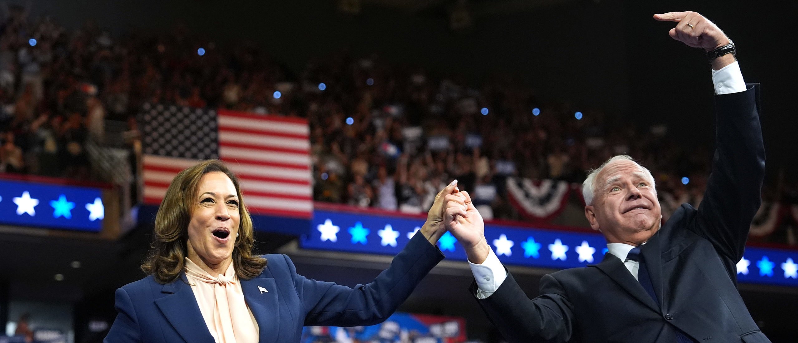 Kamala Harris And Running Mate Tim Walz Make First Appearance Together In Philadelphia