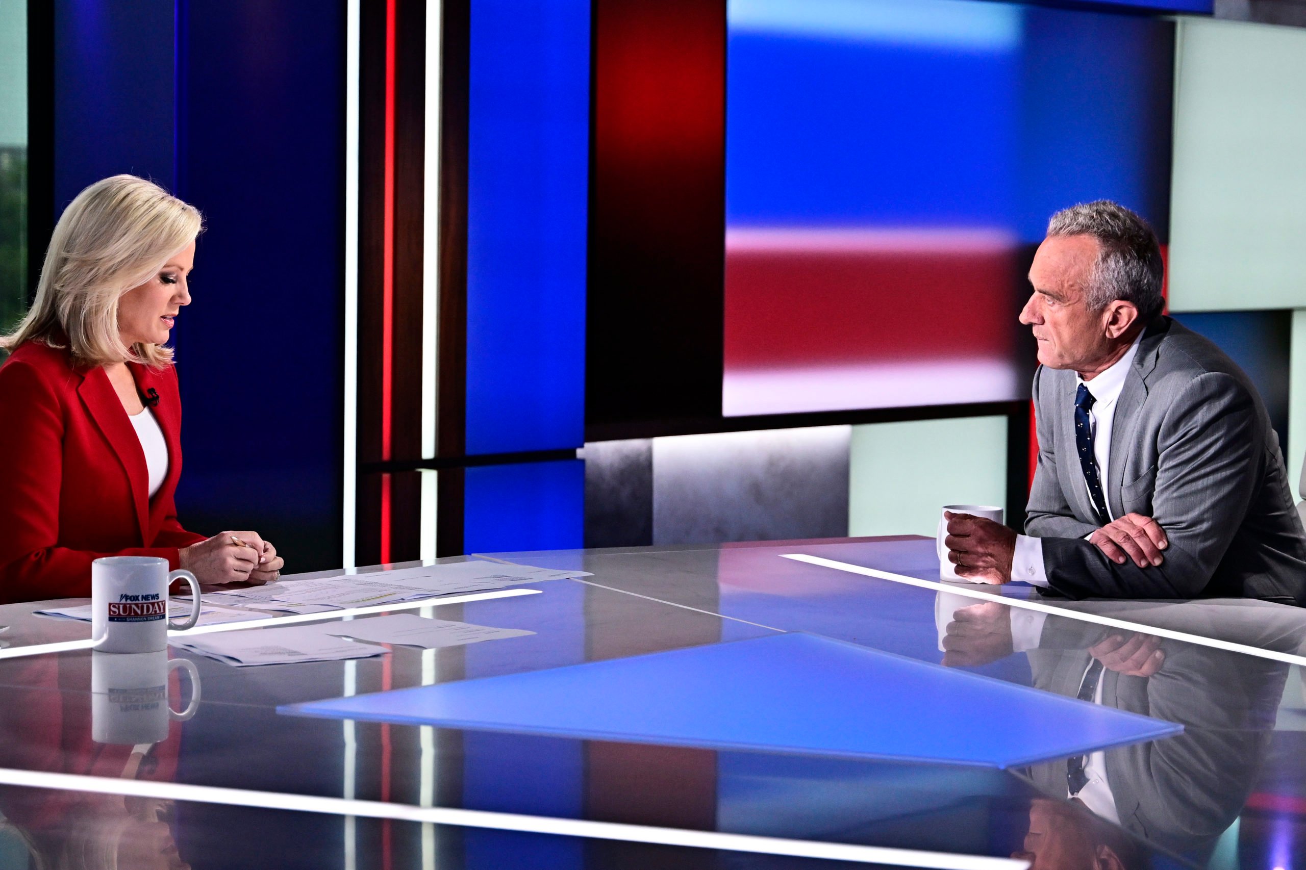 Shannon Bream interviews Robert F. Kennedy Jr. on FOX News Sunday at FOX News D.C. Bureau on August 25, 2024 in Washington, DC. (Photo by Shannon Finney/Getty Images)