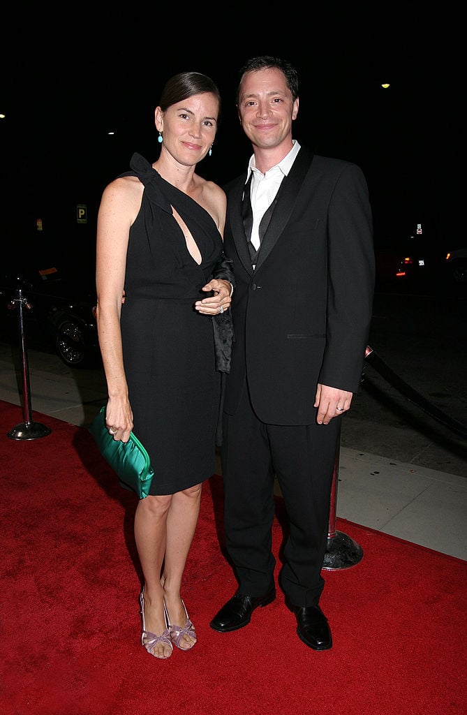 BEVERLY HILLS, CA - SEPTEMBER 21: Actor Joshua Malina and wife Melissa arrive at The West Wing Emmy Award after party at Mastro's on September 21, 2003 in Beverly Hills, California. (Photo by Giulio Marcocchi/Getty Images)