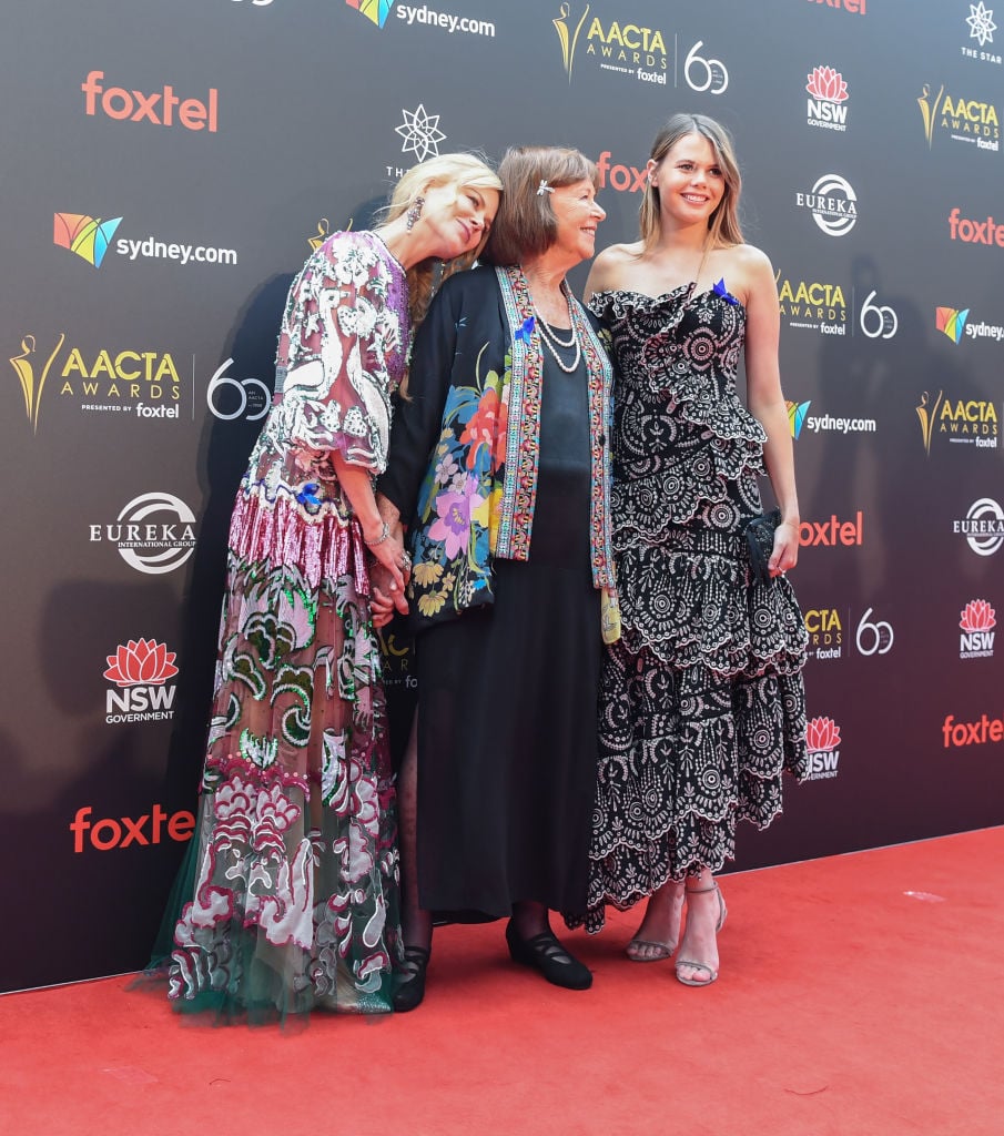 SYDNEY, AUSTRALIA - DECEMBER 05: (left to right) Actress Nicole Kidman with her mother Janelle Ann Kidman and niece Lucia Hawley attends the 2018 AACTA Awards Presented by Foxtel at The Star on December 05, 2018 in Sydney, Australia. (Photo by James D. Morgan/Getty Images)