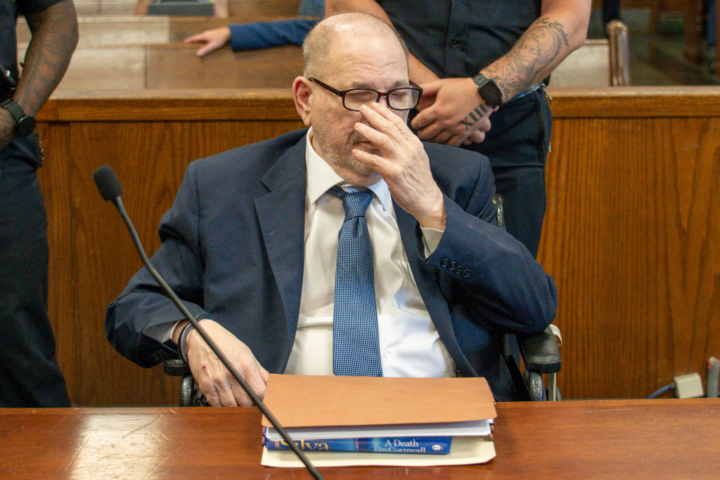 NEW YORK, NEW YORK - JULY 19: Former film producer Harvey Weinstein appears in Manhattan Criminal Court on July 19, 2024 in New York City. Prosecutors are preparing to retry the former movie mogul following the reversal of his 2020 rape conviction. (Photo by Steven Hirsch - Pool/Getty Images)