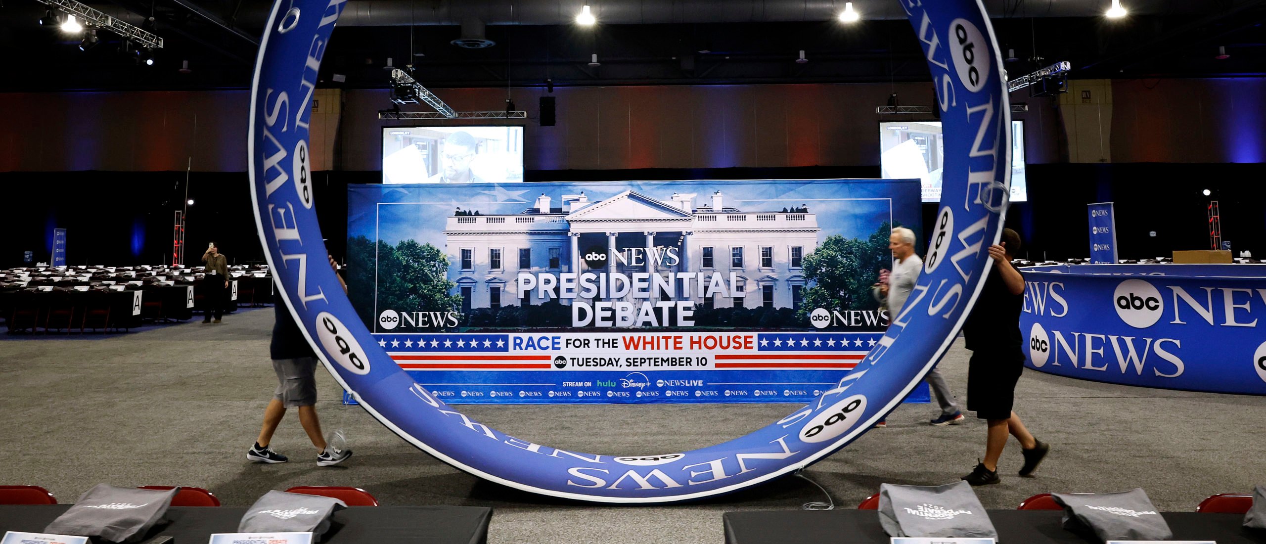 Philadelphia's Constitution Center Prepares To Host Presidential Debate Between Trump And VP Harris