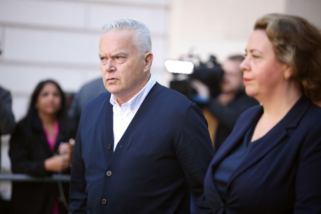 LONDON, ENGLAND - SEPTEMBER 16: Huw Edwards leaving Westminster Magistrates' Court on September 16, 2024 in London, England. On July 31, 2024, Veteran News Reader Huw Edwards pleaded guilty to three counts of making indecent pictures of children between 2020 and 2022, 37 images were shared on WhatsApp. He was arrested in November 2023. Edwards was the BBC's Ten O'clock News anchor and was chosen to announce the death of HM Queen Elizabeth II to the nation. (Photo by Neil Mockford/Getty Images)