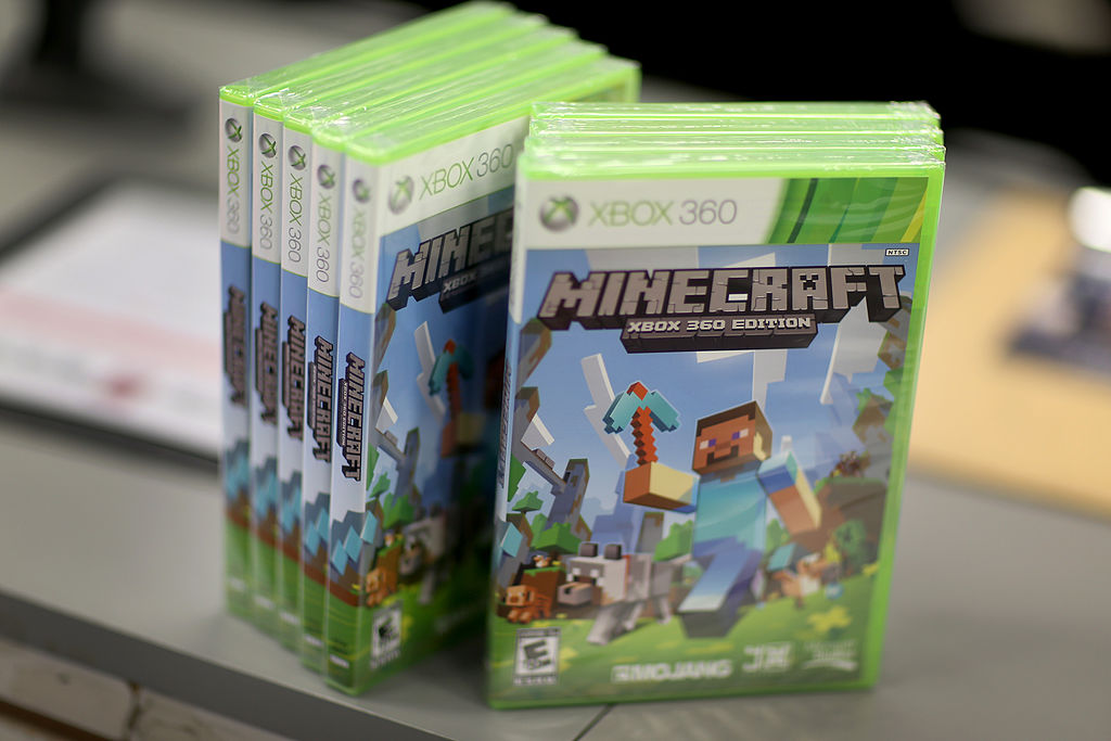 MIAMI, UNITED STATES - SEPTEMBER 15: An XBox 360 Minecraft game is seen at a GameStop store on Septemeber 15, 2014 in Miami, Florida. Microsoft today announced it will acquire video game maker Mojang and its popular Minecraft game for $2.5 billion. (Photo by Joe Raedle/Getty Images)